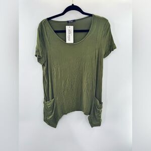 3for$20 Meaneor Olive Green Women's Top with Pockets size: Small or Medium